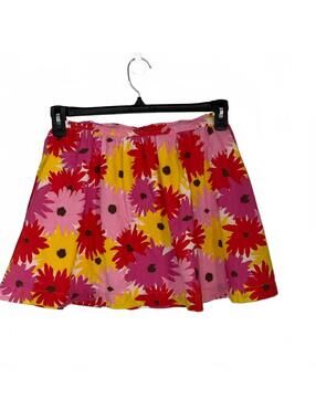 Mini Boden Floral Pocket Skirt-Pink Yellow Bright Daisy Print Cotton 9-10Y